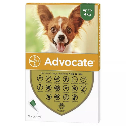 Advocate Small Dogs under 4kg  3 Pack